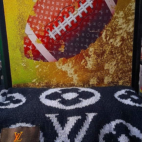 Louis Vuitton Scarf Wool Grey and Noir reversible - Picture 1 of 3